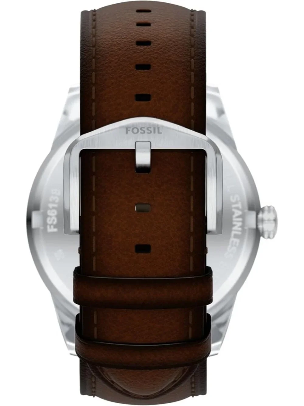 Men's Brown/Silver/Green Pearson Multifunction Leather Strap Waterproof Watch